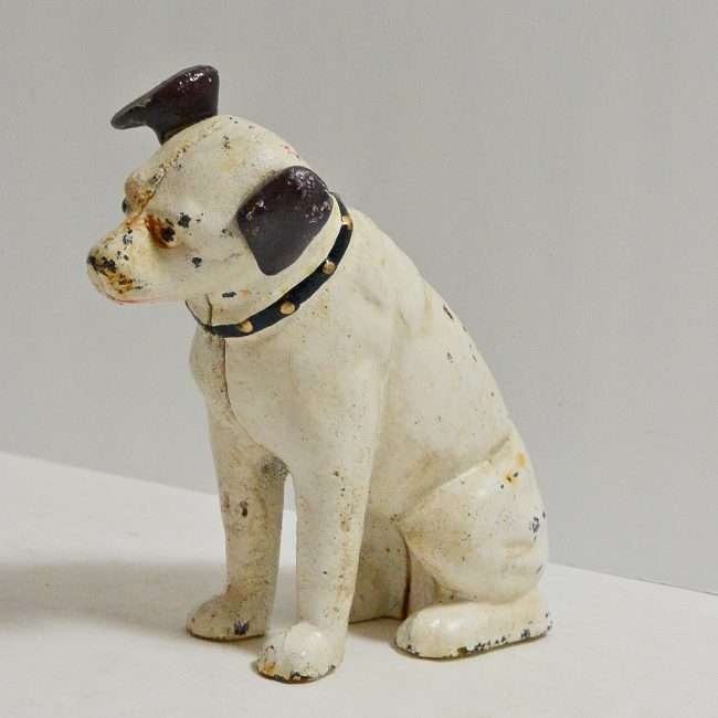 Vintage Original RCA Nipper Dog Still Bank With Glass Eyes A