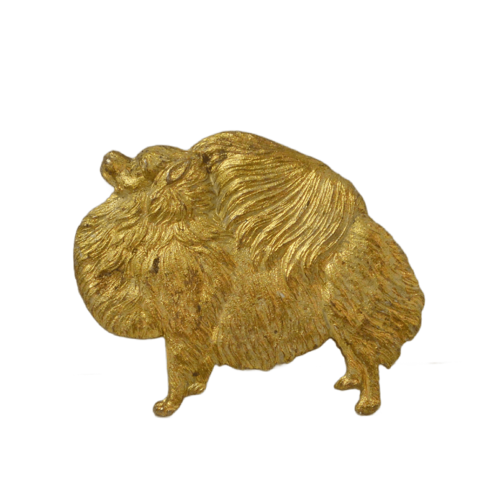 Vintage Gilded Pomeranian Dog Pin - A Dogs Tale Collectibles